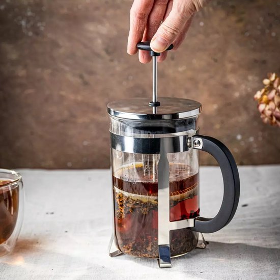 Kinghoff KH4838 Teapot - Glass Pot with Stainless Steel Infuser - 0.8 Liters - Dishwasher Safe - Glass