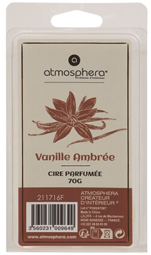 Laura geurwax amber vanille – wax melt voor geurbrander, 70 g, cedergroen