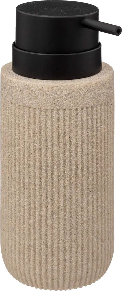 5Five Zeeppompje / zeep dispenser Onyx - beige - polystone - 17 x 7 cm - 350 ml