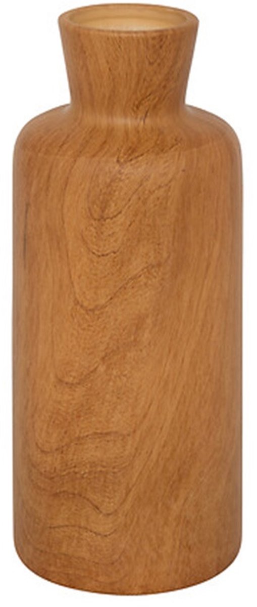 Atmosphera Vase à Fleurs Botanic - aspect bois marron - céramique - D12 x H30 cm - tiges et bouquets