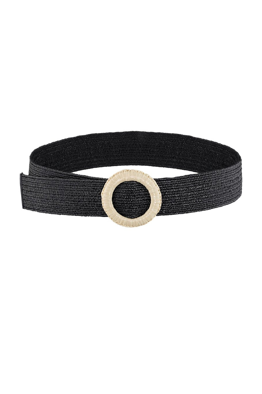 Ibiza riem zwart met beige gesp – polyester, voor dames en heren