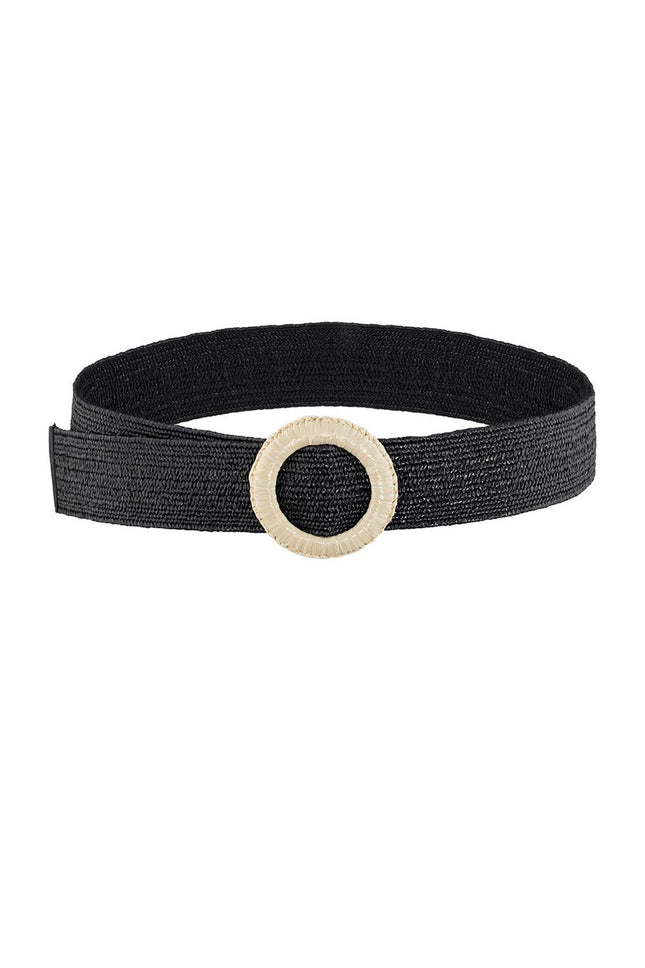 Ibiza riem zwart met beige gesp – polyester, voor dames en heren