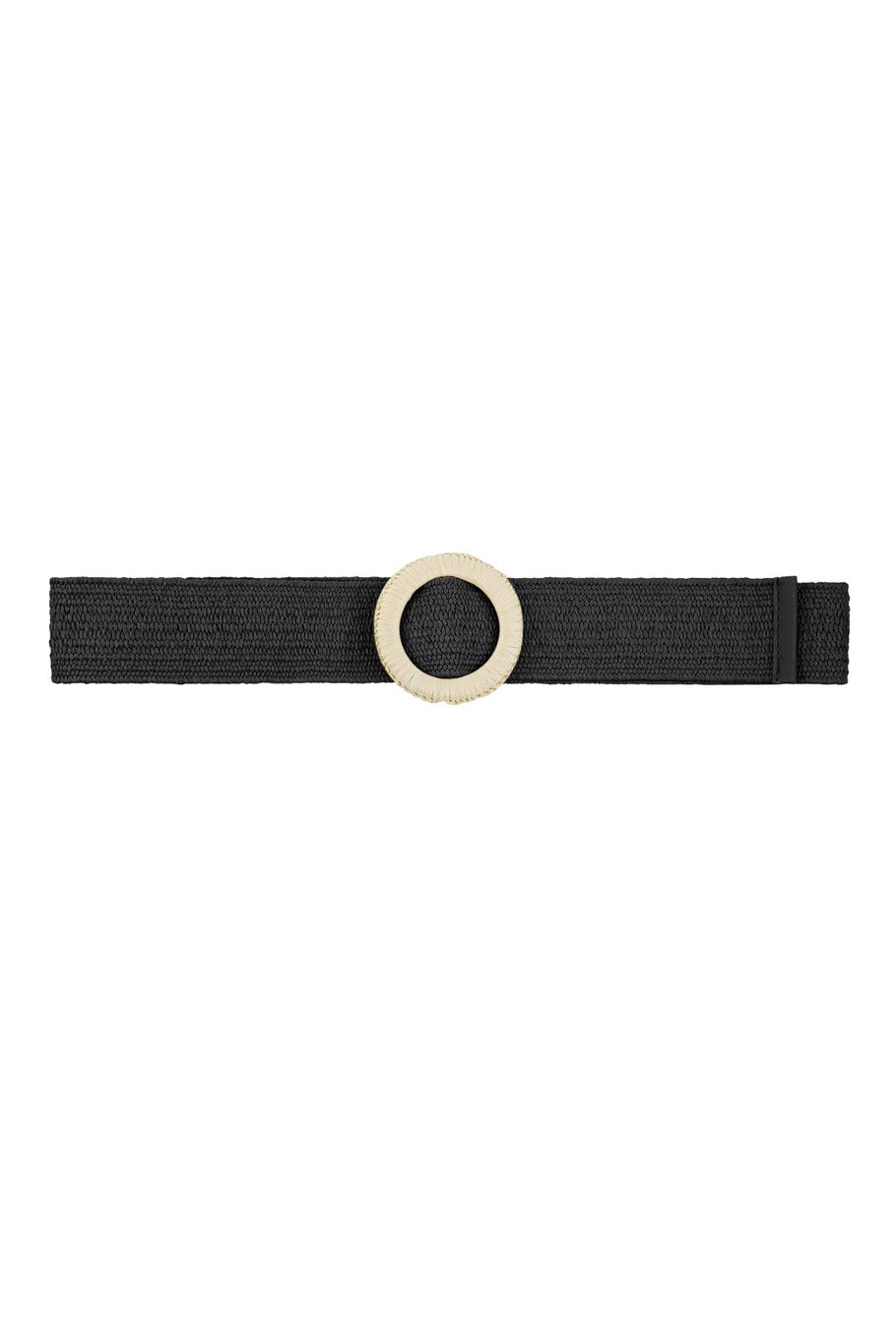 Ibiza riem zwart met beige gesp – polyester, voor dames en heren – foto 2