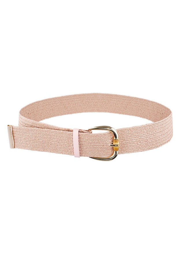 Damesriem roze/zalm met goudkleurige gesp – polyester, universele maat