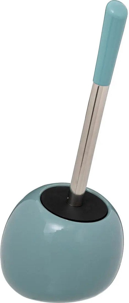 5Five wc-borstel met houder – ijsblauw, polyresin en RVS, 35 cm