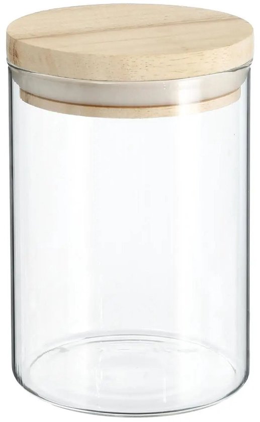 Secret de Gourmet - Kitchen storage jars / canisters - glass / wood - set of 4 - 600 and 1000 ml