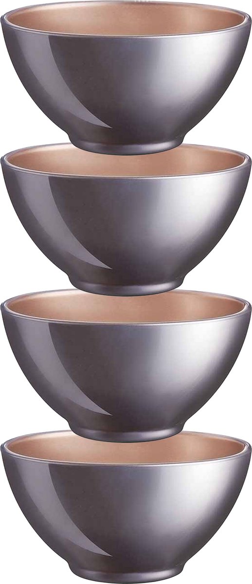 Luminarc kommetjes lila paars – set van 4 glazen dessertschalen, Ø 13 cm