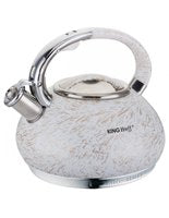 Kinghoff 1066 - Bouilloire sifflante - 3,0 litres - Acier inoxydable - Blanc