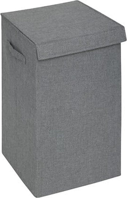 5Five Eureka sorteer wasmand 74 liter – 2 vakken, met klep, grijs