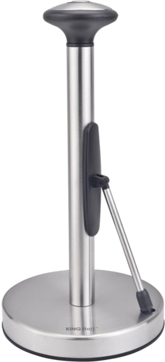 KING HOFF Steel Paper Towel Holder - Stainless Steel Silver - Kitchen Accessory with Tension Arm - KH-1955 - Kitchen Roll Holder