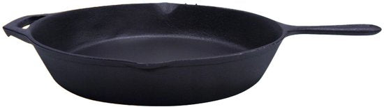 Hage - Gietijzeren Koekenpan - Cast Iron Frying Pan - Mini Bakpan - Natuurlijk Antiaanbak Effect - BBQ & Kampvuur - Voor Bakken, Braden, Grillen & Serveren - Ø26,5 x 4,5 cm - Zwart