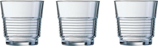 Arcoroc Water glasses/drinking glasses - 6x - transparent - 200 ml - glass - glasses - stackable - drinking glass/water glass/juice glass