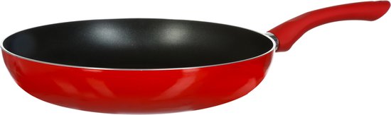 Secret de Gourmet - Poêle à frire - Convient à tous les feux / sources de chaleur - rouge / noir - Diamètre 28 cm