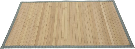MPLCo - Tapis de bain en bambou enroulable - Tapis de salle de bain antidérapant - Tapis de bain en bois pour douche, baignoire et cuisine - Enroulable - Résistant à l'eau - Avec dessous antidérapant - 75 x 50 cm - Naturel