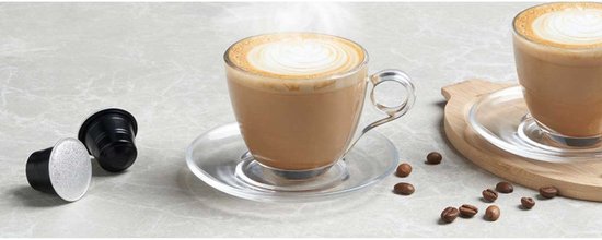 Vivalto Coffee Mug with Saucer - Set of 6 - Glass - 170ml