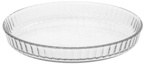 Keepeat Oven Dish - Glass Oven Dish with Lid - Set of 2 - Oven & Microwave Safe - 4.5 L - Borosilicate Glass - Ø27 cm - Grey & Transparent
