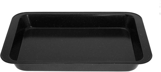 KINGHOFF Marble-Look Baking Tin - Rectangular Cake Pan 42.5 x 28.5 x 5 cm - Black Non-Stick Coating - Oven Safe