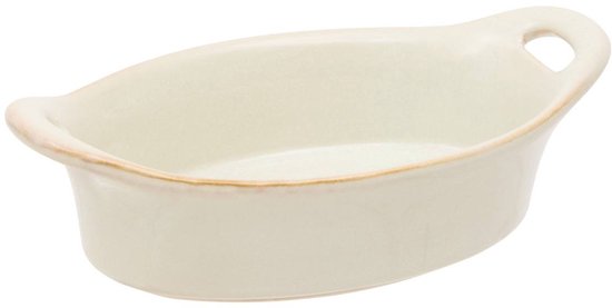 Ovale Keramikschale Terre Inconnue 11 x 16 cm beige
