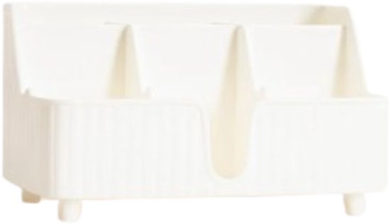 Homla - Organisateur de salle de bain Diall - Organisateur à compartiments - Bac de rangement pour cosmétiques et accessoires - Rangement en plastique - Organisateur de comptoir - 22 x 10 x 13 cm - Blanc