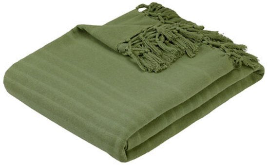 Atmosphera Cotton Throw - Blanket - 160 x 220 cm - Khaki