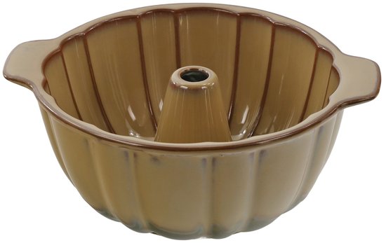 MPLCo - Bundt Cake Pan - Baking Mold - Cake Pan with Center Tube - Oven, Microwave & Dishwasher Safe - Ø28 x 8.5 cm - Brown with Dark Green Ombré