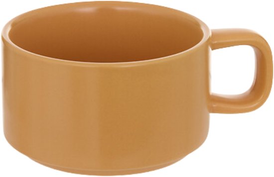 Secret de Gourmet Teapot Penang - Ceramic - with cup - ochre - 10 x 15 cm