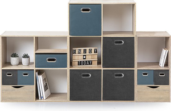 5Five Storage basket / cabinet basket - Stone red - 31 x 31 x 31 cm - 29 liters - Cube unit baskets - Fabric with reinforced bottom - Foldable