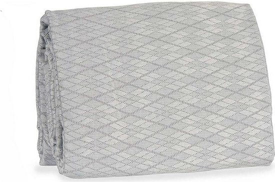 Grijze sprei met ruiten – 240 x 260 cm, voor bed van 135/140 cm