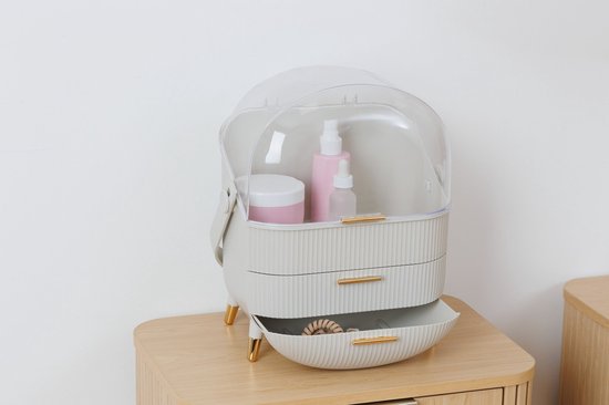 5Five Aufbewahrungsbox Alba 3 Fächer - Organizer - 25 x 17 x 38 cm - Beige