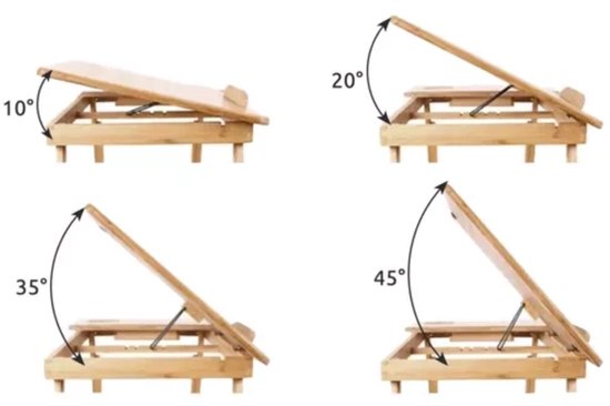Ruhhy bamboe laptopstandaard – verstelbare laptoptafel tot 17 inch – foto 2