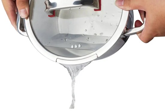 Lage braadpan 24 cm met glazen deksel, 2,7 liter, rvs, geschikt voor alle warmtebronnen