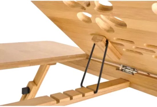 Ruhhy bamboe laptopstandaard – verstelbare laptoptafel tot 17 inch – foto 5
