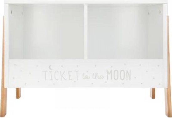 Houten kastje Ticket The Moon – boekenkast voor kinderen, wit – foto 2
