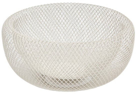 Obstkorb - Obstschale aus Metall - Dekorative Obstschale - Moderne Küchen-Obstschale - Offener Drahtkorb für Obst - Aufbewahrungskorb aus Stahl - Ø 27,7 x 12,4 cm - Beige