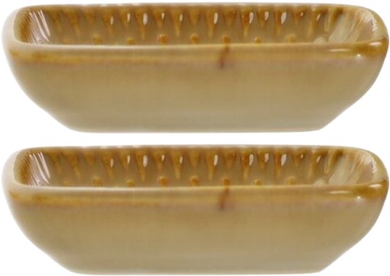 MPLCo - Ombre Insta Dip Bowl - Small Serving Bowl - Set of 2 - Tapas Dish - Sauce Bowl - Oven, Microwave & Dishwasher Safe - Mini Oven Dish - Ceramic - 8 x 6 x 2 cm - Light Brown