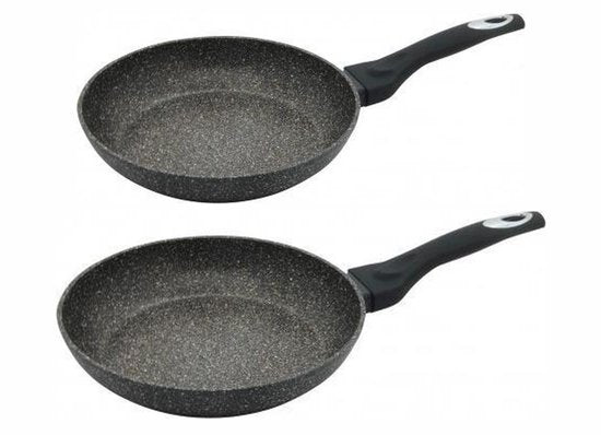 Set van 2 koekenpannen met marmercoating – Ø 20 en 24 cm, ook inductie