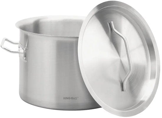 Cooking Pot - Large Soup Pot - Stockpot with Lid - for Soup, Pasta & Stews - Induction Suitable - 9L - Stainless Steel - Ø25 x 18 cm - Silver