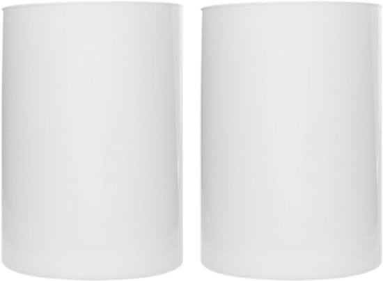 Lidy Vaas - Vase en verre - Lot de 2 - Vase à fleurs décoratif - Ø14 x 20 cm - Blanc