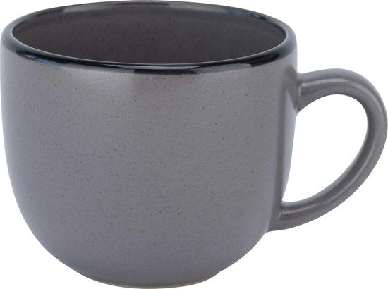 Service de table Cosy en Trendy Specle - tasse grise à bord noir - 24 cl - D8,5 x H7,1 cm