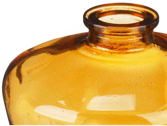 Amber glazen vaas 13 cm – decoratieve diamond glass jar, Ø 10,5 cm – foto 4
