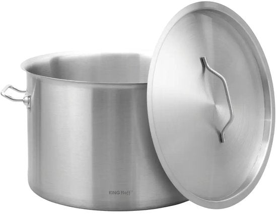Kinghoff grote kookpan 27 liter met deksel – RVS soeppan Ø 38 cm, inductie