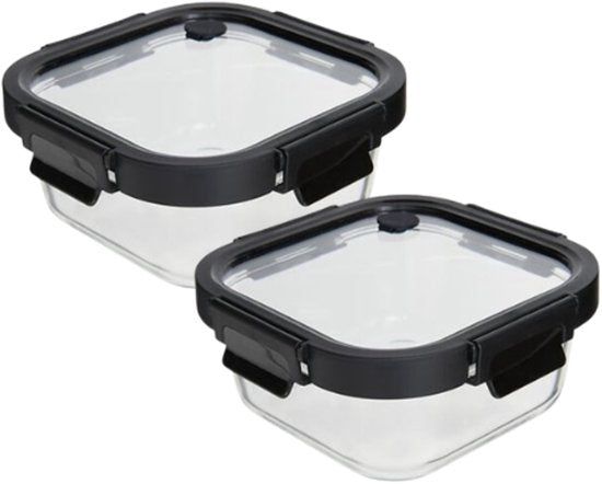 Glazen vershoudbakjes met deksel, set van 2 – 750 ml, borosilicaatglas