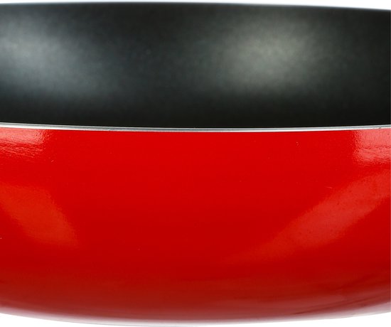 Secret de Gourmet - Poêle à frire - Convient à tous les feux / sources de chaleur - rouge / noir - Diamètre 28 cm