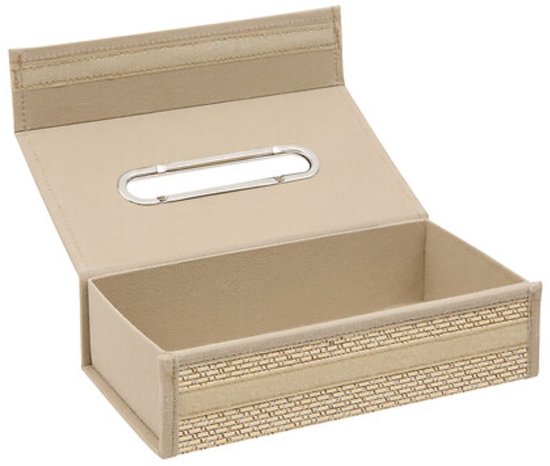 Tissuebox van karton – beige tissuedoos, 26 x 8 x 14 cm – foto 2