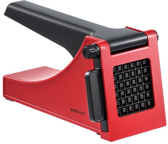 Kinghoff 1912 - Pommesschneider - 36 x 10 mm Stücke - Edelstahlklingen - Rot