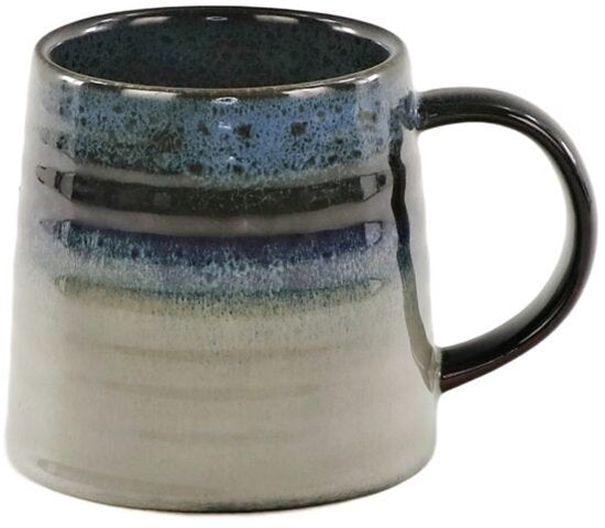 MPLCo - Mug Ombres - Tasse à café - Tasse à thé - Mug unique - Service à café moderne - Compatible lave-vaisselle et micro-ondes - 400 ml - Ø10 x 10 cm - Bleu marine et Gris