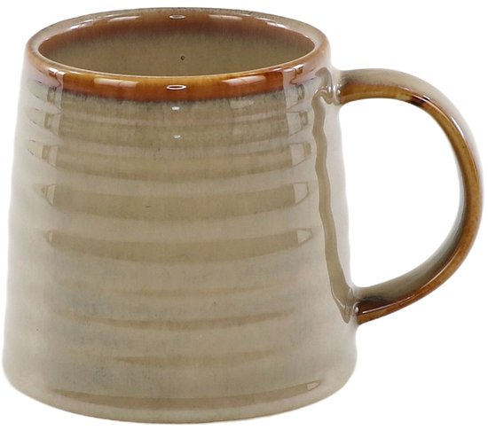 MPLCo - Mug Ombre Insta - Tasse à café avec émail réactif - Grande tasse à thé - Design moderne - Compatible four et micro-ondes - Tasse faite main - Lavable au lave-vaisselle - Céramique - 400 ml - Marron clair