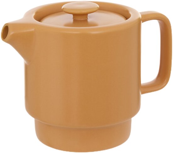 Secret de Gourmet Teapot Penang - Ceramic - with cup - ochre - 10 x 15 cm
