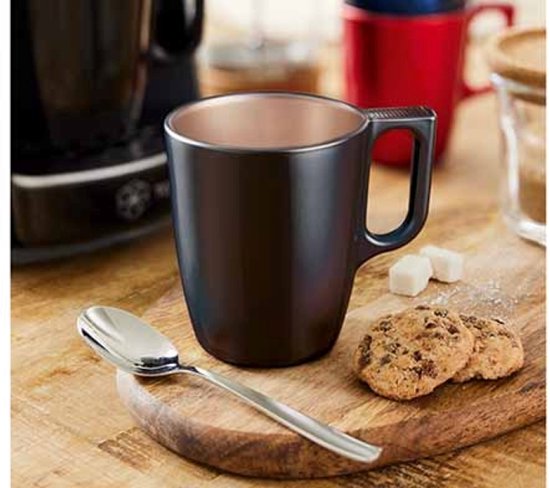 Tasse - Moderne Kaffeetassen - Glastasse - 6er-Set - Luxuriöse Trinkgläser für Kaffee & Tee - 250 ml - 10,4 x 10,4 x 9,2 cm - Schwarz