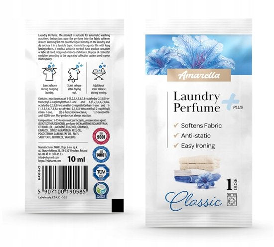 Elix - Amarella Wasparfum - Laundry Perfume - Wasverzachter Parfum - Antistatisch Strijkgemak - Langdurig - 10 ml Sachet - Classic